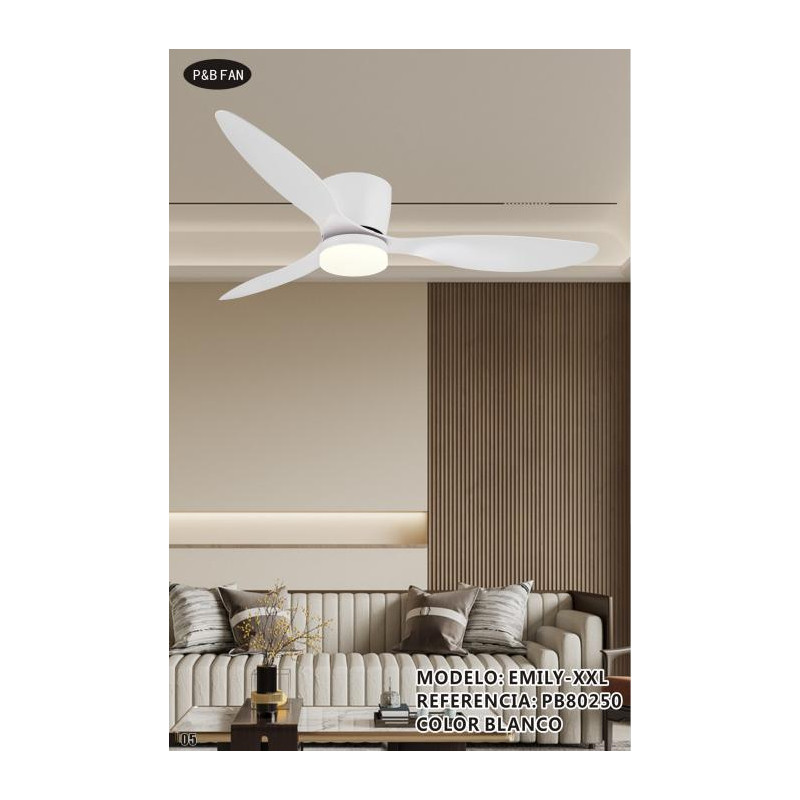 VENTILADOR DC EMILY XXL BLANCO CCT MOTOR 40W