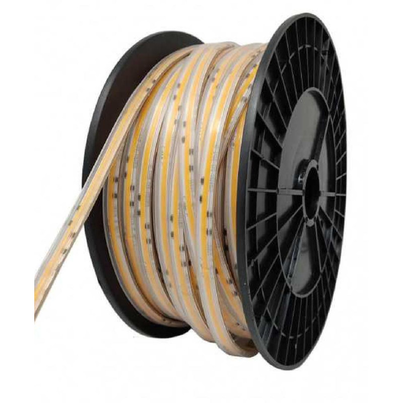 TIRA 12W LED COB 220V 3000º IP44  ROLLO 50 METROS 