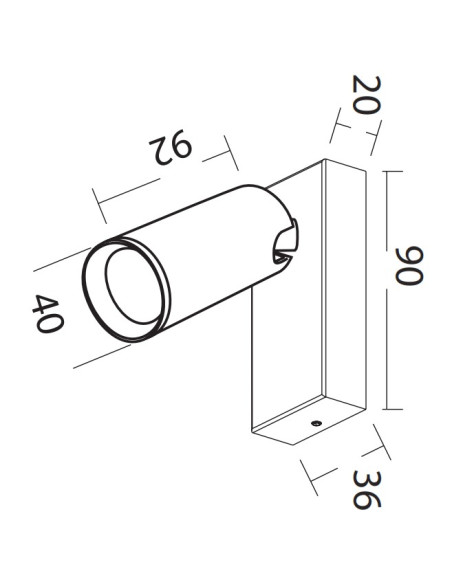 NAZARÉ FOCO MINI 1 LUZ BLANCO SIN BOMBILLA 2