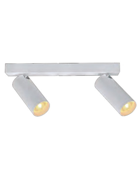 REGLETA MINI 2 LUCES GU10 BLANCA SIN BOMBILLA