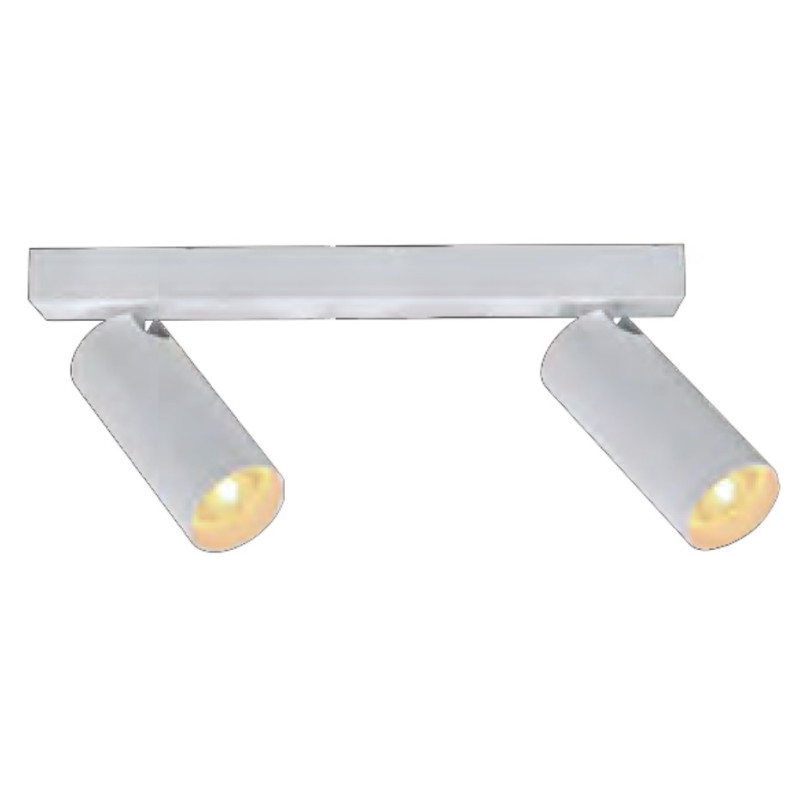 REGLETA MINI 2 LUCES GU10 BLANCA SIN BOMBILLA 