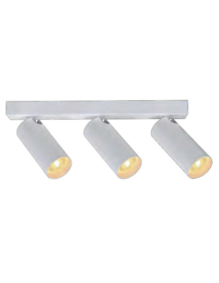 REGLETA MINI 3 LUCES GU10 BLANCA SIN BOMBILLA 