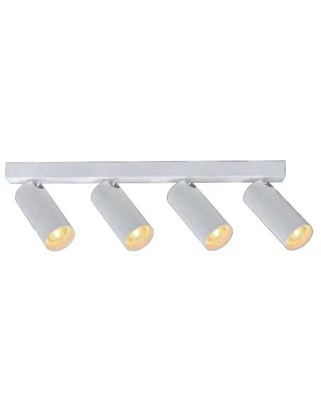 REGLETA MINI 4 LUCES GU10 BLANCA SIN BOMBILLA 