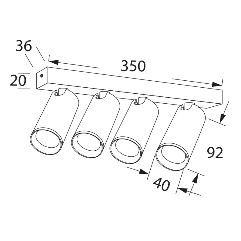 NAZARÉ REGLETA MINI 4 LUCES GU10...