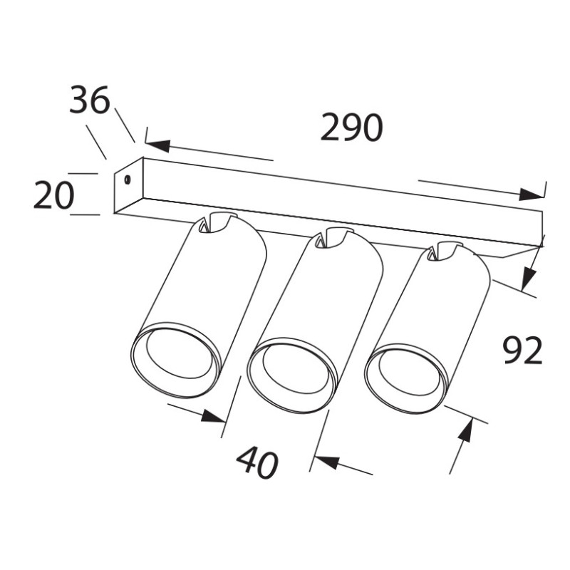 NAZARÉ REGLETA MINI 3 LUCES GU10...