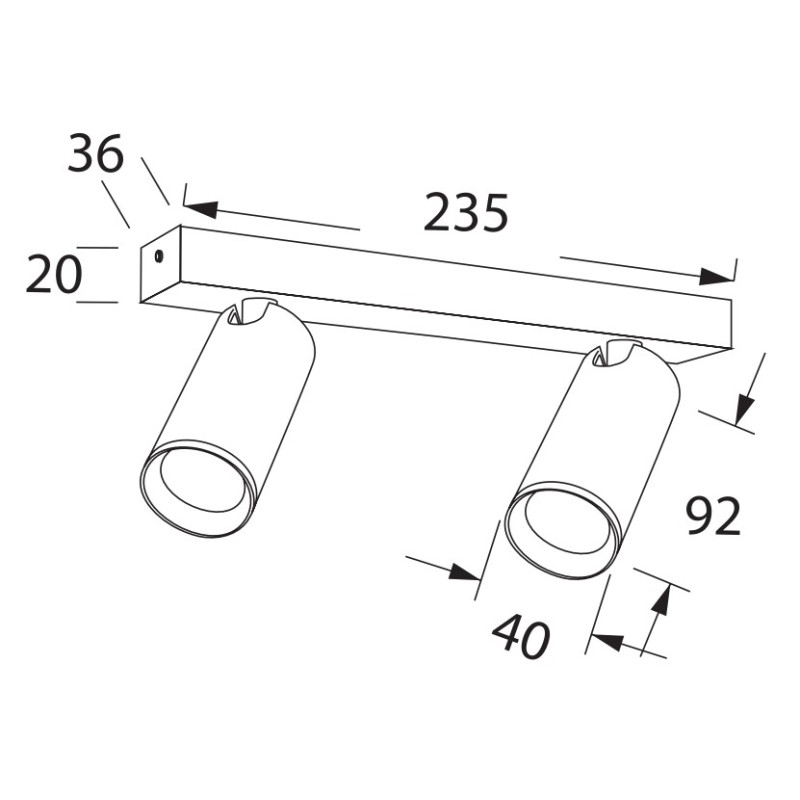 NAZARÉ REGLETA MINI 2 LUCES GU10...