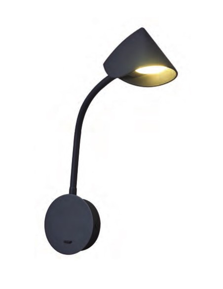 GOA * APLIQUE LED BRAZO LECTOR 7 5W 3000K NEGRO