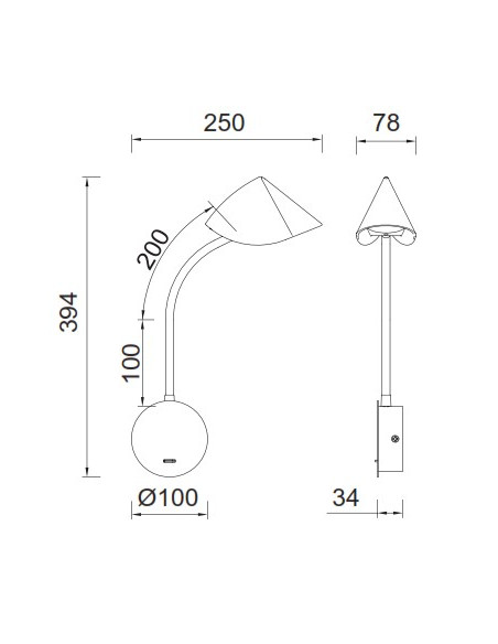 GOA * APLIQUE LED BRAZO LECTOR 7 5W 3000K NEGRO 2