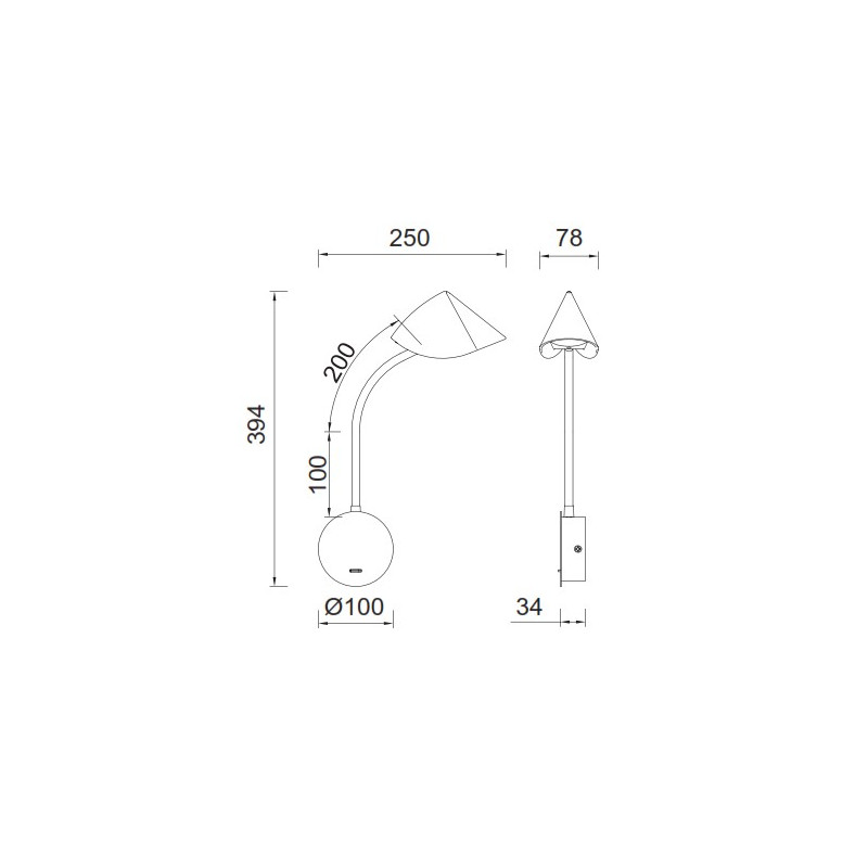 GOA * APLIQUE LED BRAZO LECTOR 7,5W...