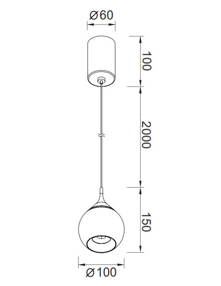 DROP  COLGANTE LED 7W NEGRO PERLA 3000ºK 2