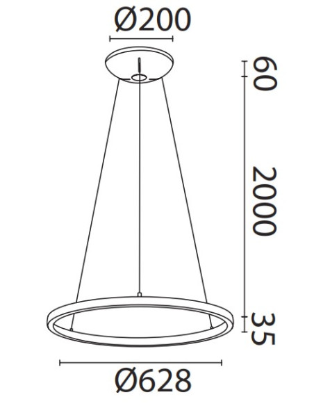 RIUMAR * COLGANTE LED 40 15W D 62CM 3000K ARENA 2