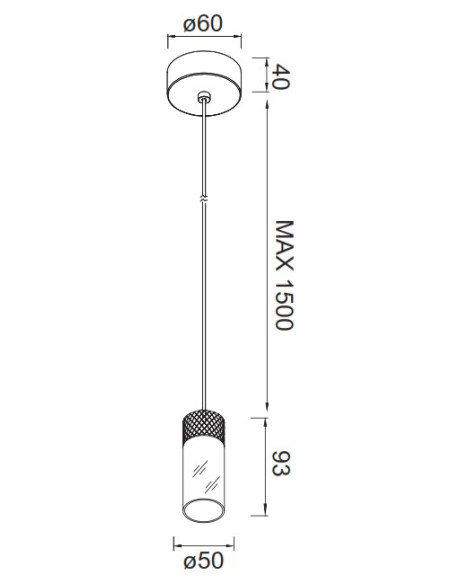 GRUISSAN  COLGANTE 5W TRANSPARENTE 3000ºK  NEGRO 2