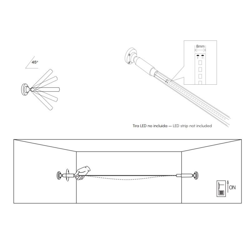SKYLINE KIT 5M. LINEAL NEGRO LUZ...