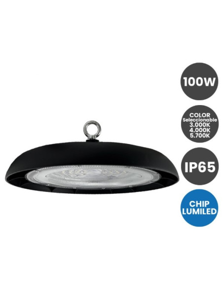 CAMPANA CCT LED 100W UFO CHIP LUMILEDS  IP65 CRI80