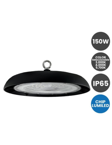 CAMPANA CCT LED 150W UFO CHIP LUMILEDS  IP65 CRI80