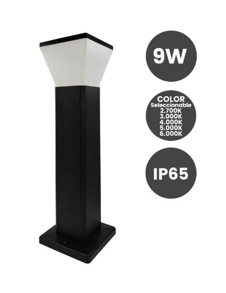 BALIZA LED 5CCT EXTERIOR CIUADRADA 9W  IP65
