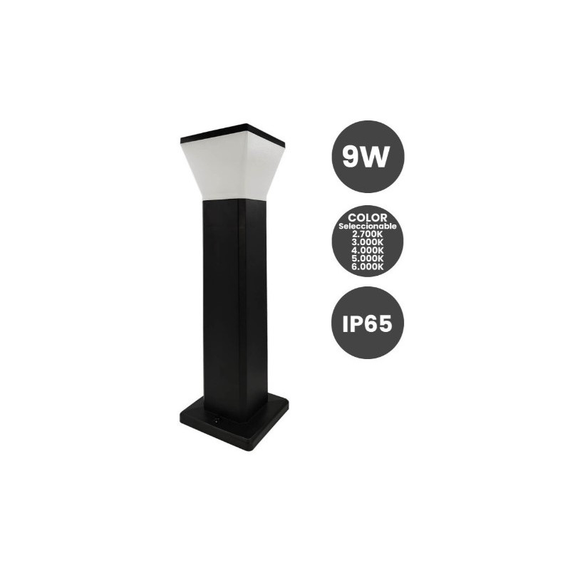 BALIZA LED 5CCT EXTERIOR CIUADRADA 9W  IP65