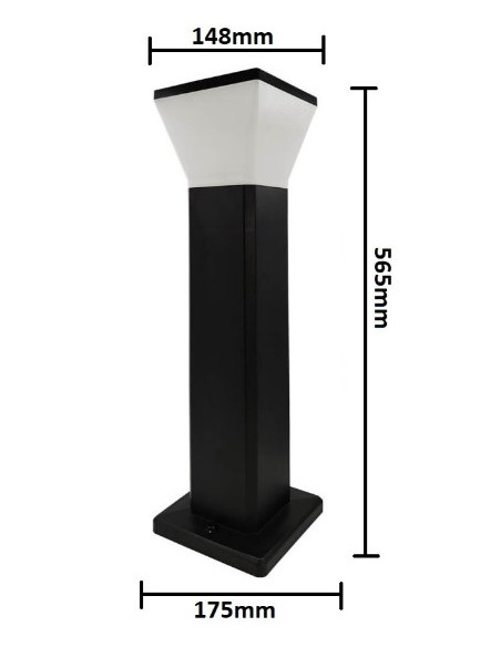 BALIZA LED 5CCT EXTERIOR CIUADRADA 9W  IP65 2