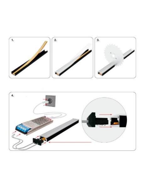 LUMINARIA LINEAL LED 2 METROS 20W 12V CORTE A MEDI 2