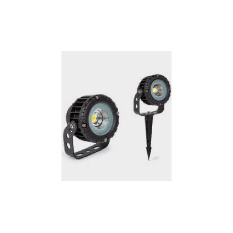 PROYECTOR 10W NEGRO IP65 PIQUETA 3000ºK
