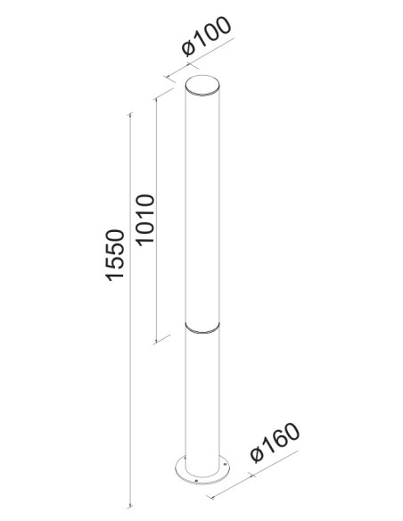 GANT * BOLARDO 155CM IP65 32W 3000K CORTEN 2