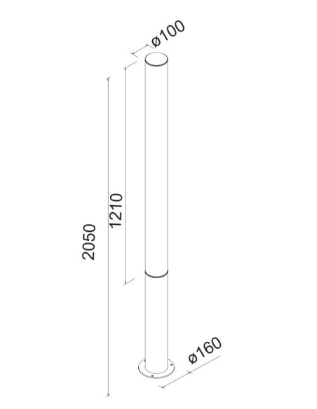 GANT * BOLARDO 205CM IP65 43W 3000K CORTEN 2