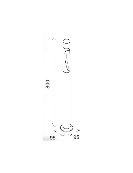ARAN * BOLARDO 80CM IP65 6W 3000K GRIS OSCURO 2