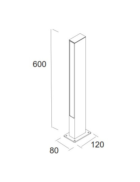 LOTUS * BOLARDO 60CM IP65 10W 3000K CORTEN 2
