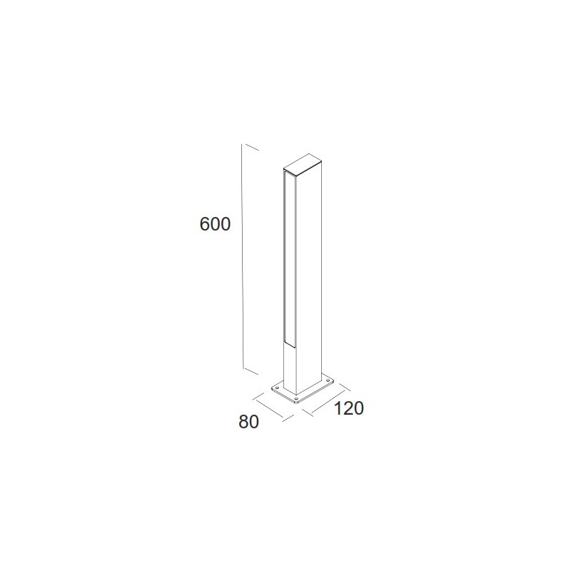 LOTUS * BOLARDO BALIZA 60CM EXTERIOR...