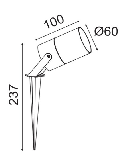  QUEBEC * PIQUETA EXTERIOR GRIS OSCURO IP65 GU10 2