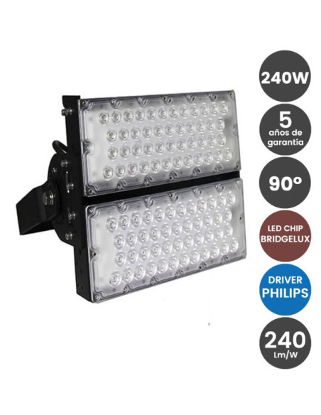 PROYECTOR 240W EXTERIOR NEGRO 38400lm