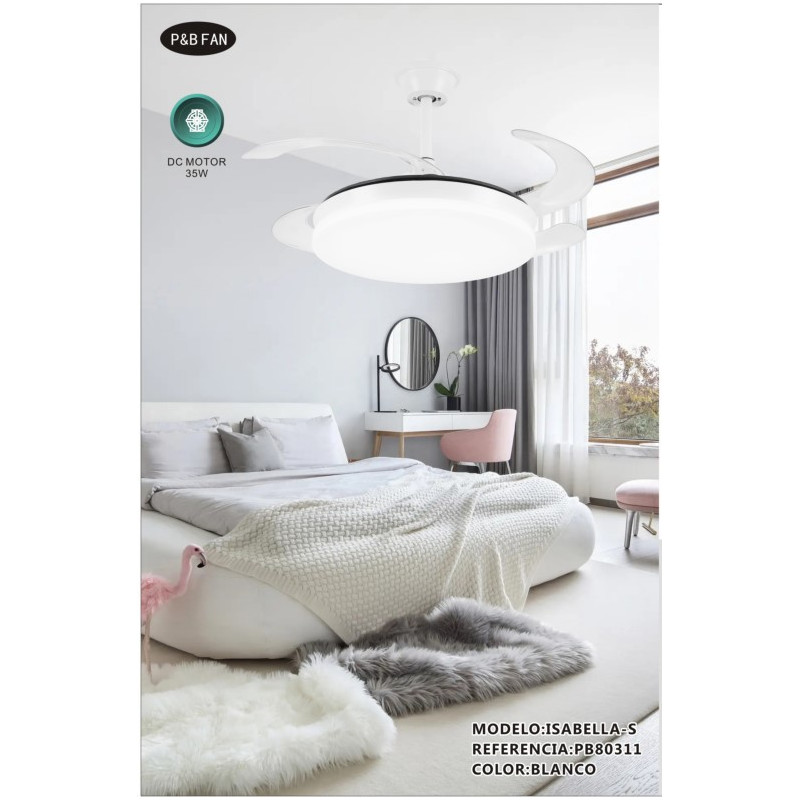 VENTILADOR DC ISABELLA S 36 36W BLANCO 6 VEL  CCT