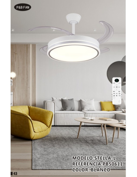 STELLA L VENTILADOR 72W REG RECTRACTIL CCT BLANCO 