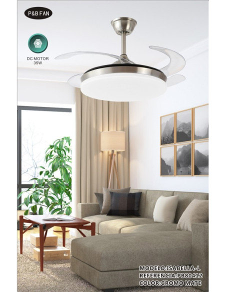 VENTILADOR DC ISABELLA L 45 45W CR MATE6 VELC  CCT