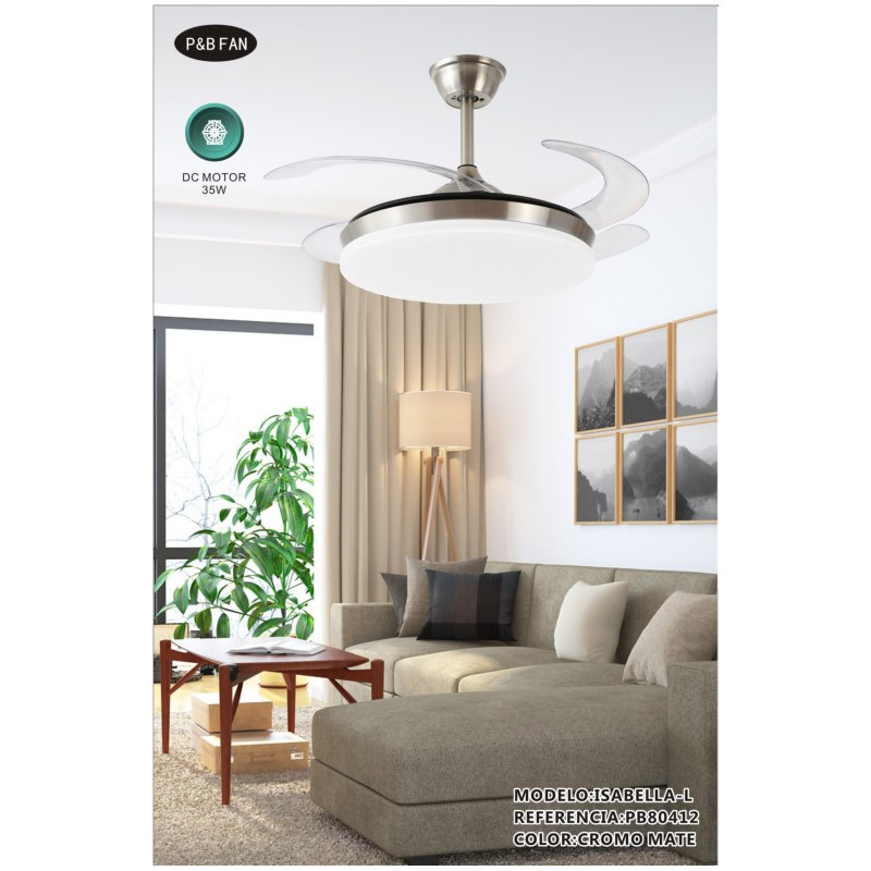 VENTILADOR DC ISABELLA L 45 45W CR MATE6 VELC  CCT