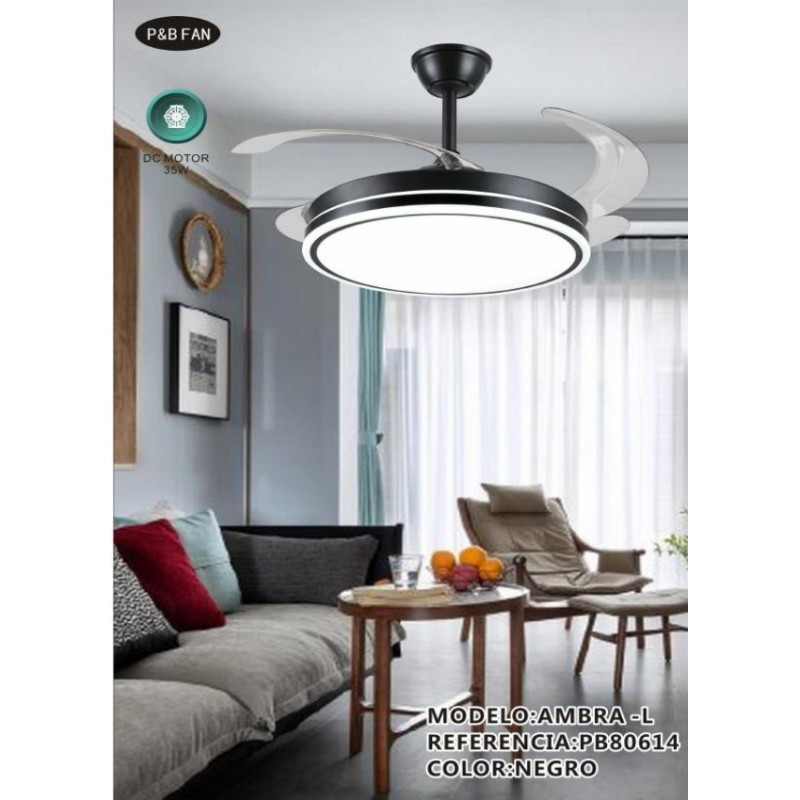 VENTILADOR DC AMBRA L 45 45W NEGRO 6 VELC  CCT