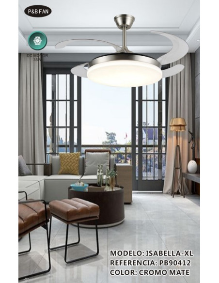 VENTILADOR DC ISABELLA XL 45 45W CROMO 6 VEL  CCT