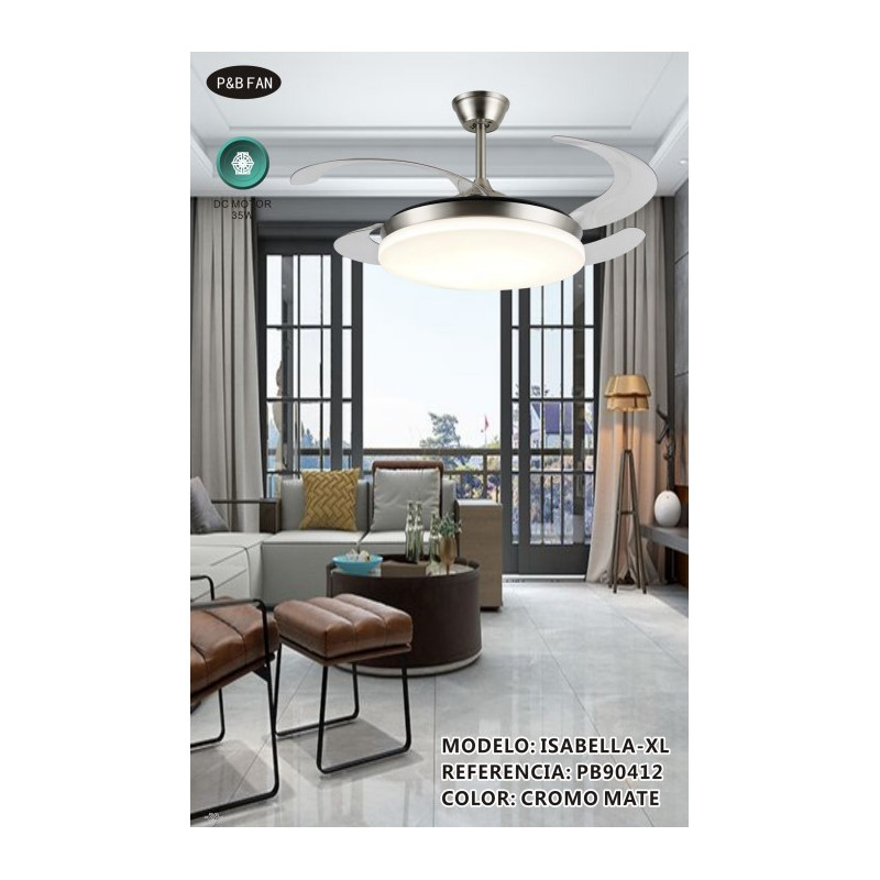 VENTILADOR DC ISABELLA XL 45 45W CROMO 6 VEL  CCT