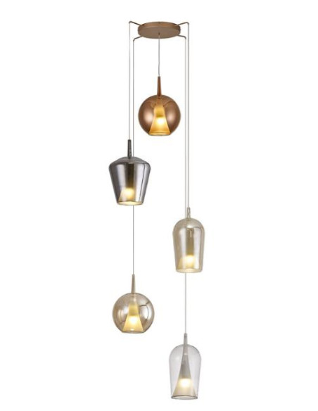 ELSA  COLGANTE 5 LUCES E27 MULTICOLOR