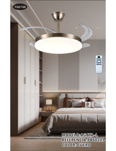 AGATA L VENTILADOR 72W RECTRACTIL CCT CUERO