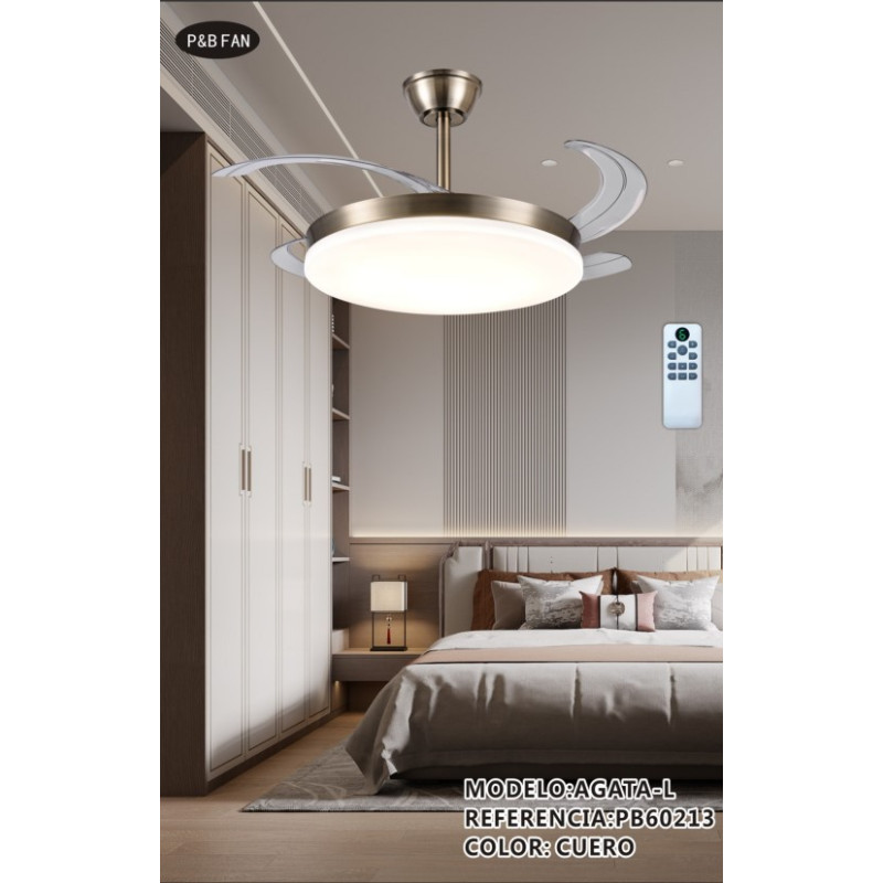 AGATA L VENTILADOR 72W RECTRACTIL CCT CUERO