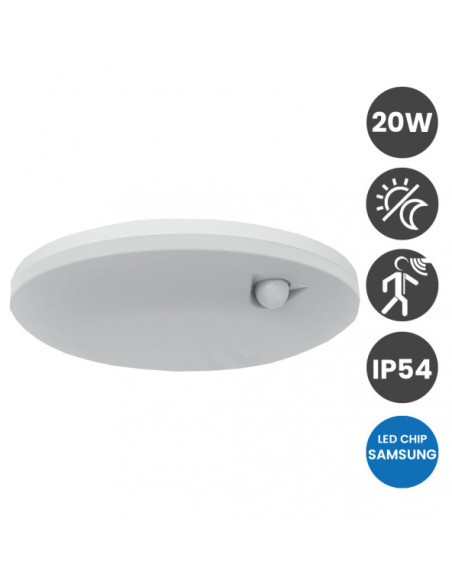 PlLAFON LED SUPERFICIE 20W DETECTOR PIR LUMILEDS 