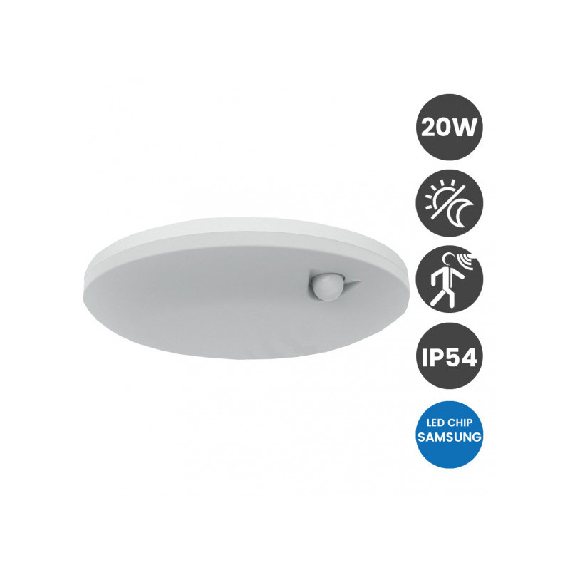 PlLAFON LED SUPERFICIE 20W DETECTOR PIR LUMILEDS 