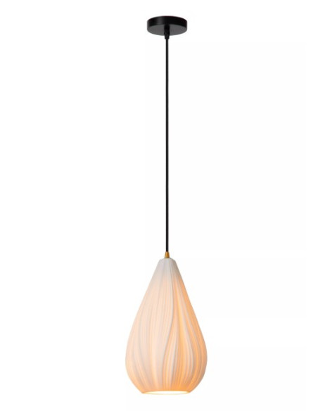 CINZIA  COLGANTE E27CRISTAL 1 LUZ CREMA NEGRO