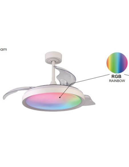 SIBERIA DC VENTILADOR  40W BLANCO RGB MOTOR 28W