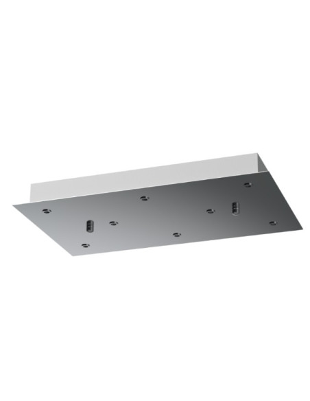 BASE BASE RECTANGULAR 8 LUCES SUPERFICIE CROMO