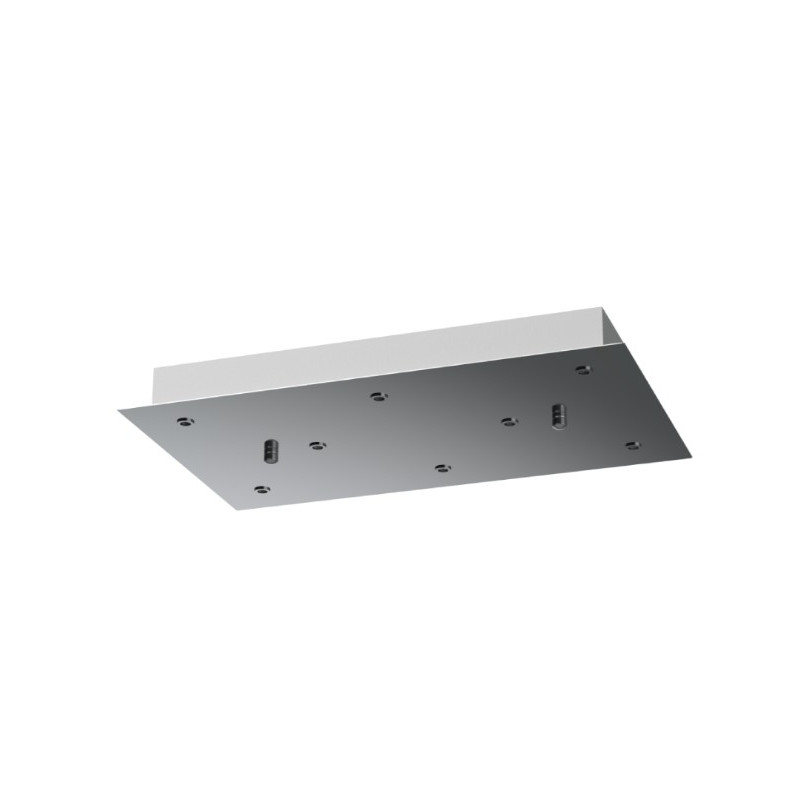 BASE BASE RECTANGULAR 8 LUCES SUPERFICIE CROMO
