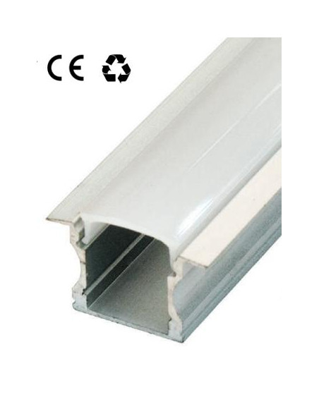 PERFIL EMPOTRAR ALUMINIO 2M DOBLE ALTO 23X14 5CM