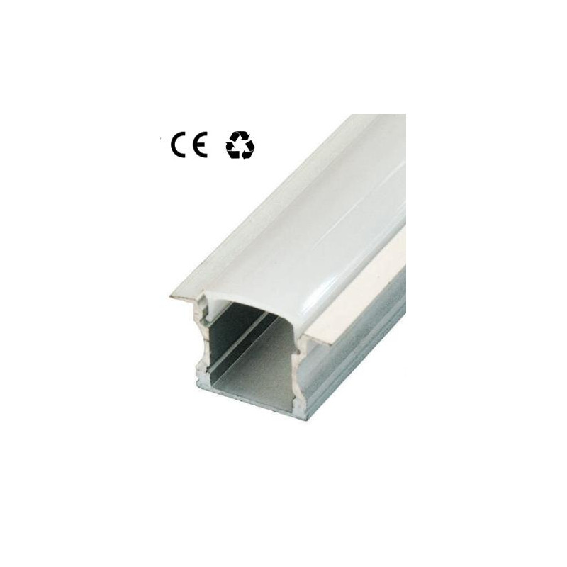 PERFIL EMPOTRAR ALUMINIO 2M DOBLE ALTO 23X14 5CM