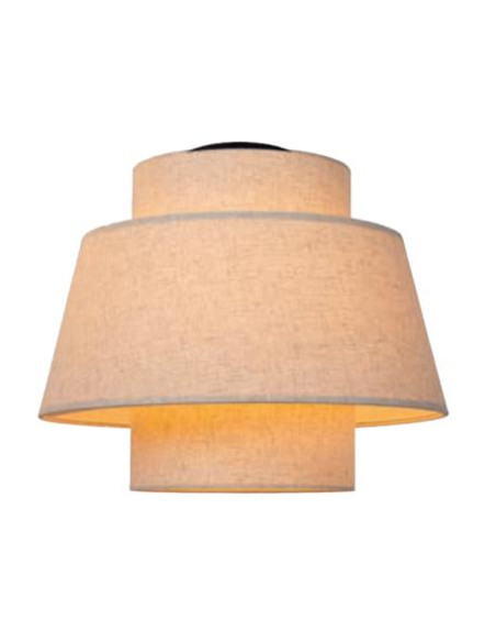 PLAFON E27 PANTALLA CREMA NEGRO